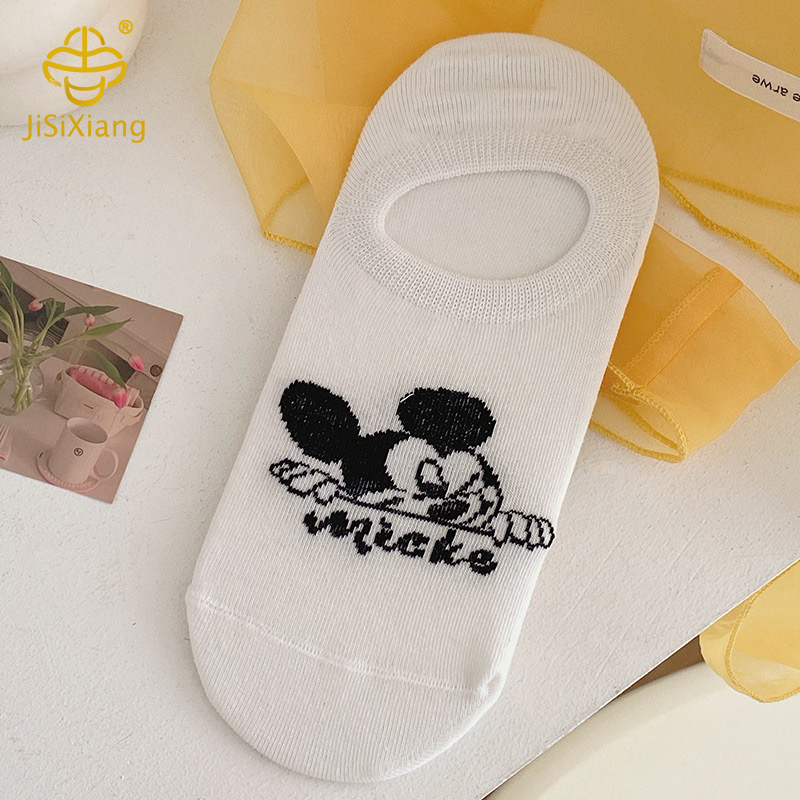 White Mickey Invisible Socks