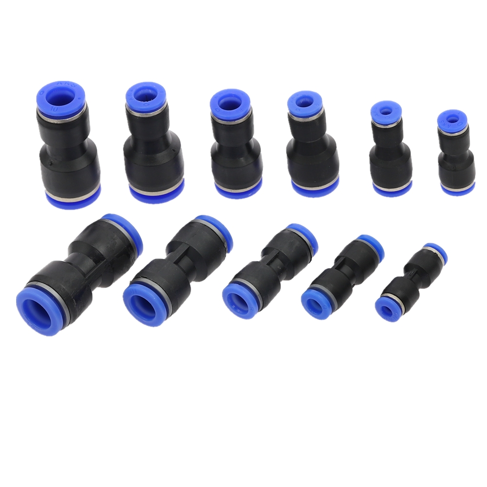 1pcs Pneumatic Fittings Push In Straight Reducer Connectors For Air Vacuum Water Pipe Plastic Pneumatic Parts 4mm-16mm OD Hose