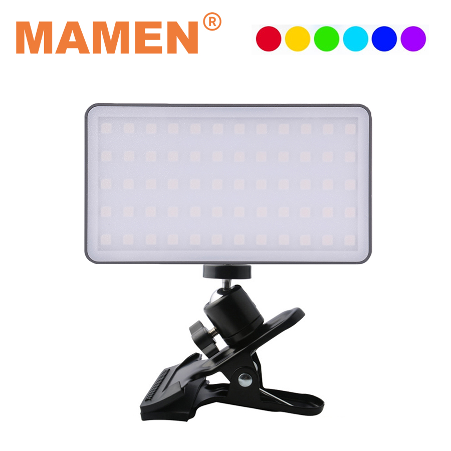 MAMEN 3000-6500K Dual Color Fill Light&RGB Video Light With Tripod Built-in 4000mAh For Vlog Selfie Makeup Photography Lighting
