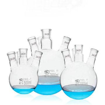 1pcs Round bottom glass distillation flask with inclined four-neck,Borosilicate reaction bulb lab glassware 100ml to 2000ml