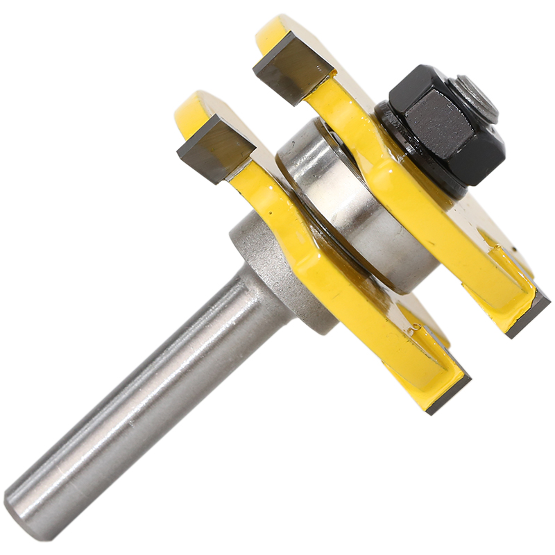 2pc/set 1/4" 6.35mm 8mm Shank T Slot Milling Cutter Tongue And Groove Joint Assembly Router Bit Set 3/4" Stock Wood Cutting Tool