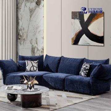 Blue Fabric Sofa for Modern Living Room