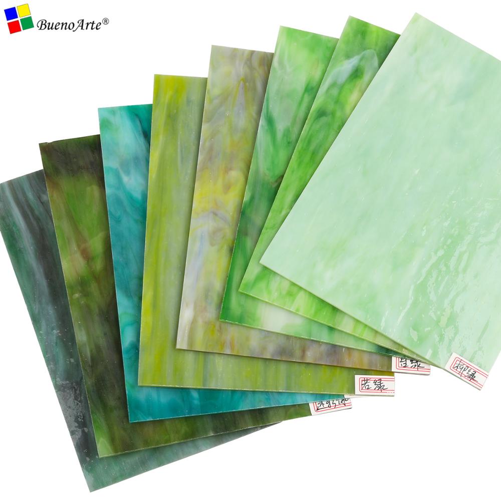 4 Pieces 15X20 CM Art Stained Glass Sheets Opal Series Glass Cathedral glass for DIY Mosaic works art supplier Tiffany glass