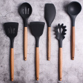 Kitchen Accessories Silicone Cooking Utensils Set Non-stick Wooden Spatula Shovel Soup Spoon Kitchen Set Kitchenware Baking Tool