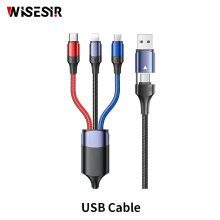 3 In 1 Aluminum Braided Data Cable 3A