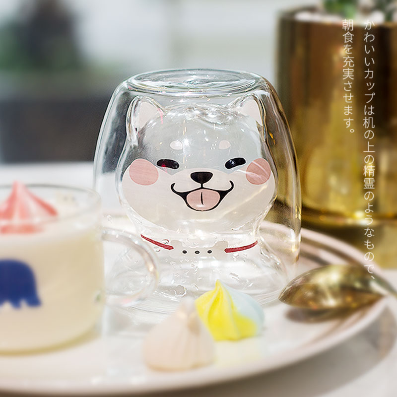 Handmade Creative Shiba Inu Cup Lemon Mug Cat Cup Milk Mug Breakfast Cups Cocktail Diamond Glass Mug Personality Drinkware