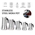 100ml/200ml/300ml/450ml/600ML Portable Espresso Coffee Maker Moka Pot Stainless Steel Coffee Brewer Kettle Pot For Pro Barista