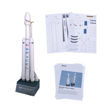 1:160 Space X Falcon Heavy-duty Rocket 3D Paper Model Puzzle Student Hand Class DIY Space Papermodel Origami Toy 42cm