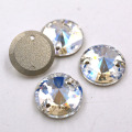 High quality flatback glass sew on rhinestones double hole Round Crystal moonlight crystal rhinestone diy clothing accessories