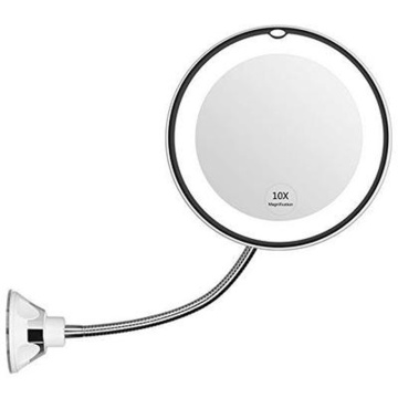 360 degree flexible lighting mirror 10 times magnifying glass vanity mirror with LED lights bathroom bedroom table lamp