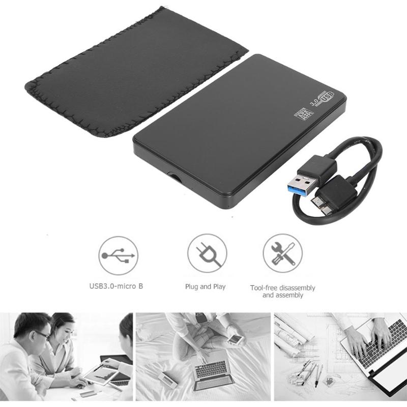 VKTECH 2.5 inch USB 3.0 Micro-B to SATA External 6-Gbps SSD Hard Drive Enclosure External Hard Drive Disk HDD Enclosure Caces