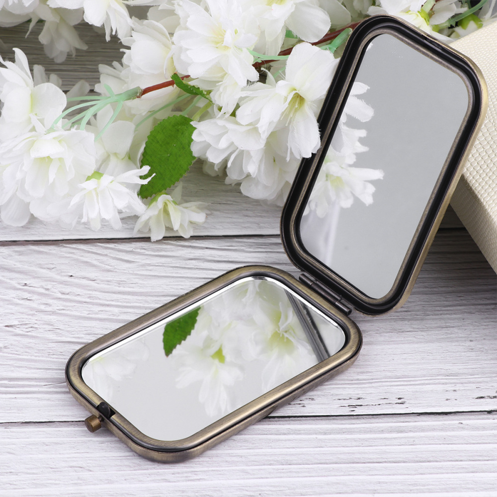 Vintage Makeup Mirrors Double Side Pocket Mirror Portable Compact Size Foldable Mirrors for Ourdoor Travel Shopping