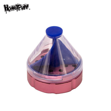 HONEYPUFF Aircraft Aluminum 50 MM Funnel Cones Filling Herb Grinder Tobacco Grinder 2 Parts With Blade Teeth Spice Miller