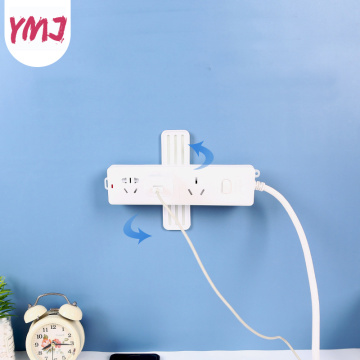 Rotatable Wall-Mounted Sticker Plug Fixer Self-Adhesive Socket Fixer Cable Wire Remote Control Power Strip Holder Organizer