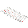 MTGATHER 25pcs Stainless Steel Silver Red Peg Board Hooks 1~1.5KG For Displaying Hanging Items For Displaying Hanging Items