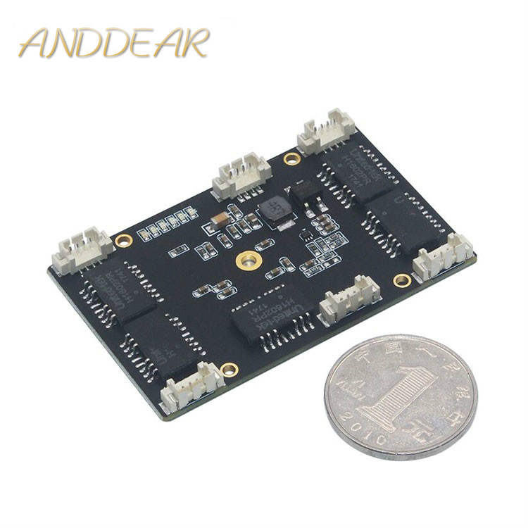 ANDDEAR Industrial switch Customized industrial 5 port 10/100M unmanaged network ethernet switch 12v pcba module network switch