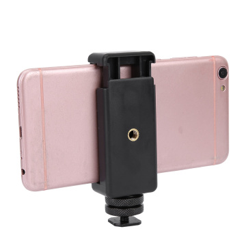 Portable 1/4 Screw Flash Hot Shoe Adapter Tripod Mount Fixed Phone Clip Holder With Rubber Pad For DSLR Camera Accessory