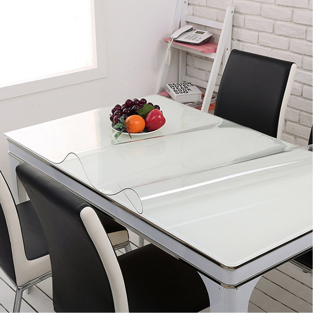 Waterproof PVC Table Cover Transparent Tablecloth Rectangle Protector Desk Pad Soft Glass Dining Top Table Cloth Plastic Mat