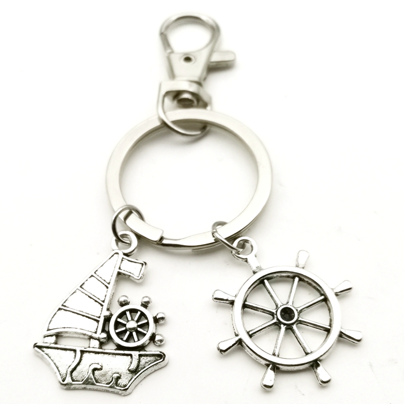 Lighthouse Best Friend Helm Sailing Keychain Hand In Hand Little Finger Swear Promise Key Chain Key Ring Key Chain Men's Jewelry