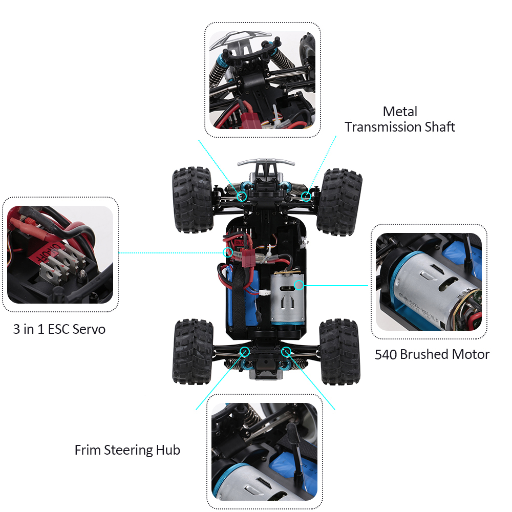 WLtoys RC Car A959B A979-B 1/18 70Km/h High Speed Racing Car 540 Brushed Motor 4WD Off-Road Remote Control Electric Car RTR Toys