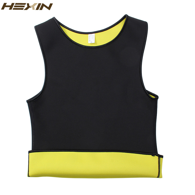 HEXIN Men's Sweat Vest Body Shaper Shirt Thermo Slimming Sauna Suit Weight Loss Black Shapewear Ultra Neoprene Waist Trainer