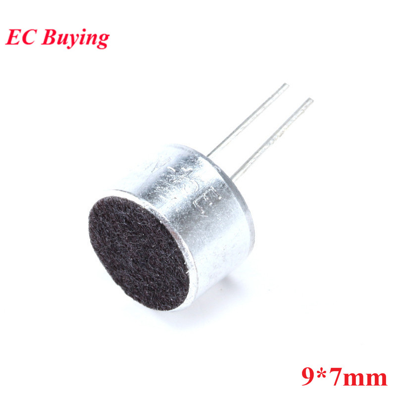 10pcs 9*7mm Capacitive Electret Microphone With Pins MIC Electret Condenser Pick-Up Sensitivity 52D 9x7mm 9mmx7mm 9mm*7mm