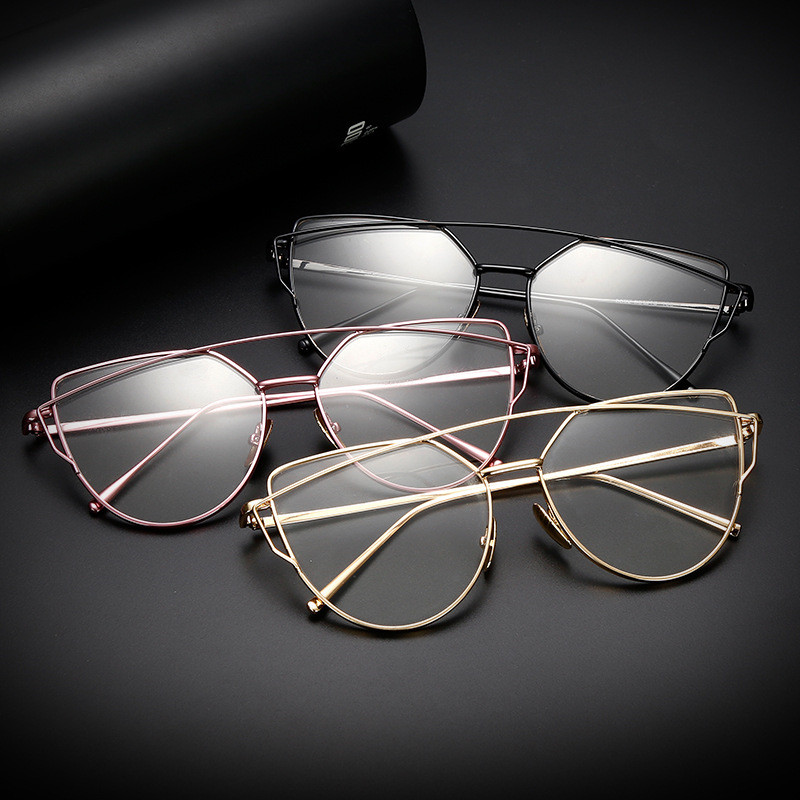 Gold Metal Frame Eyeglasses For Women Female Vintage Glasses Clear Lens Optical Frames oculos de grau Unisex NO Degrees