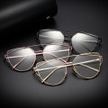 Gold Metal Frame Eyeglasses For Women Female Vintage Glasses Clear Lens Optical Frames oculos de grau Unisex NO Degrees