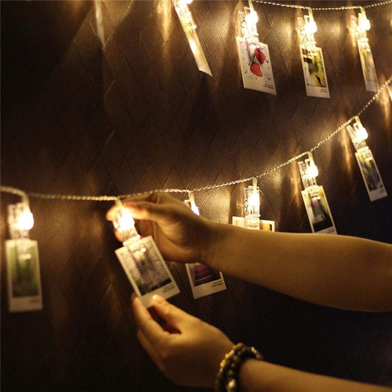 2M 5M 10M LED Light String Outdoor Garland Photo Clip Decoration Fairy Light String Wedding Wedding Birthday Party Christmas