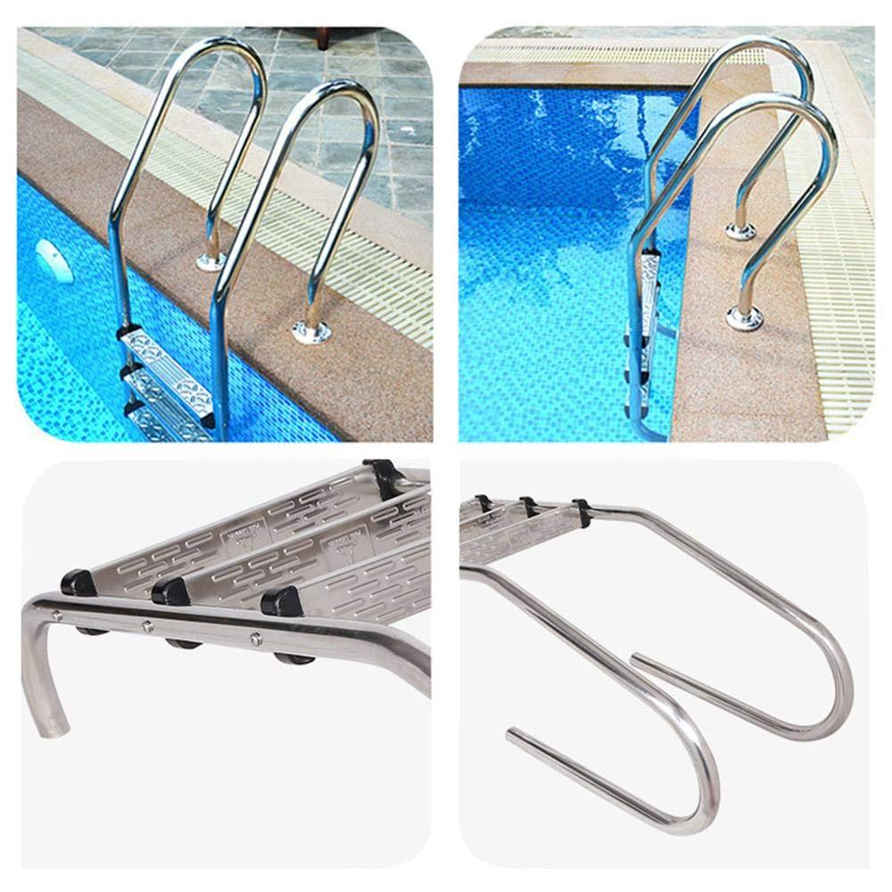 Swimming Pool Ladder Steps Stainless Steel Replacement Anti Slip Ladder Non-Slip Pedal Swimming Pool Accessories(Without Armrest