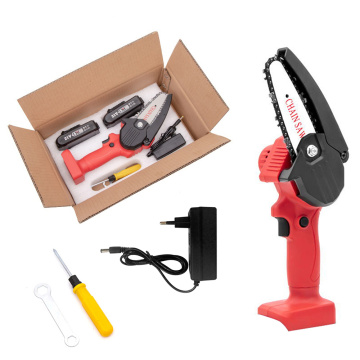 110V Rechargeable Electric Pruning Saw Cordless Mini Chainsaw Small Wood Splitting Chainsaw One-handed Pruning Power Chain Saw