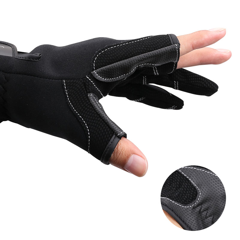 TSURINOYA Fishing Gloves 3/5 Half-Finger Outdoor Sports Anti-slip Hunting Gloves Breathable Protection Fishing Apparel