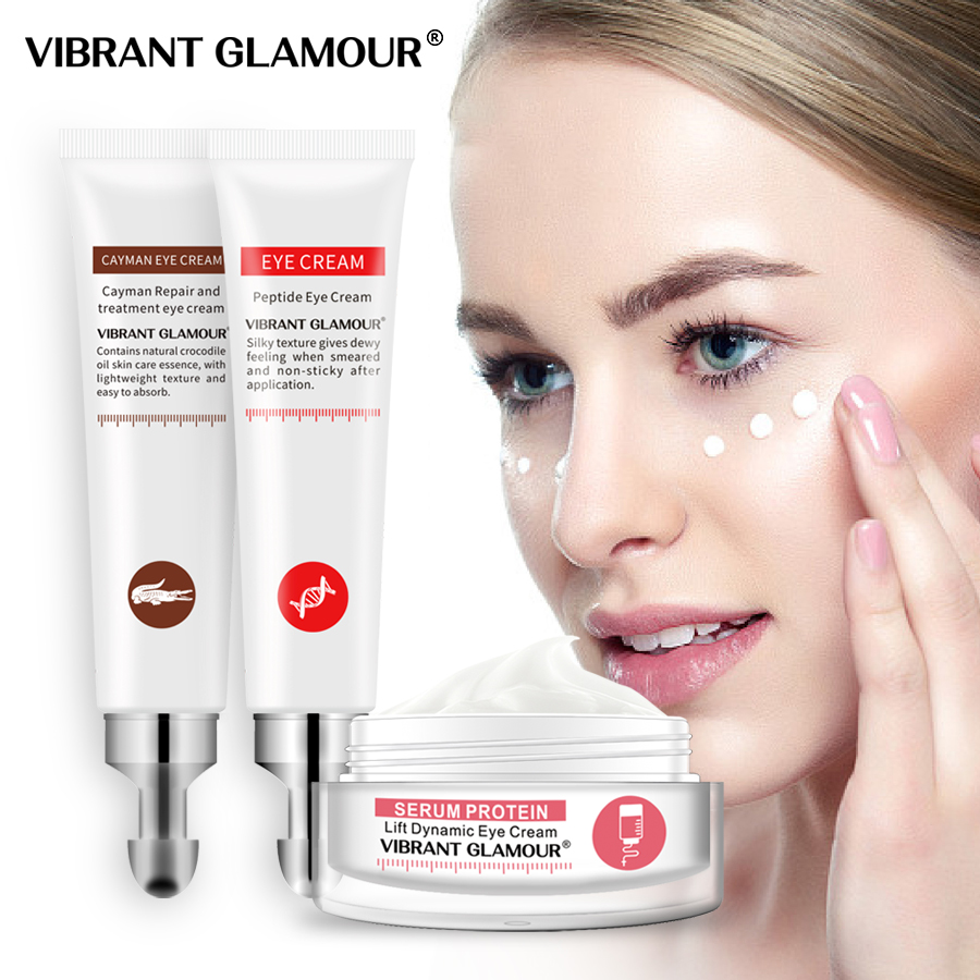 VIBRANT GLAMOUR Eye Cream Peptide Collagen Serum Protein Anti-Wrinkle Crocodile Remover Dark Circles Against Puffiness And Bags