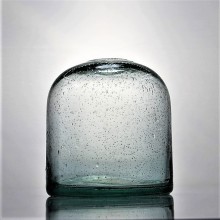 Hand Blown Recycled Glass Vase With Bubble