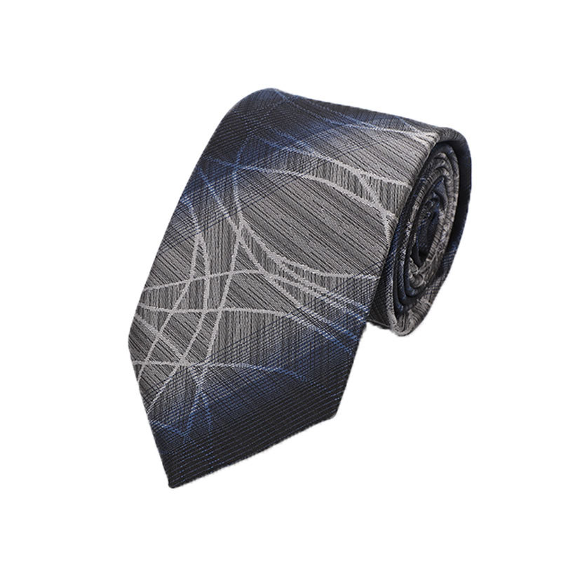 Men's Tie Business Students Korean 8cm Professional Jacquard Wedding Tie Set Mens Gifts Neckties Pocket Square Handkerchief