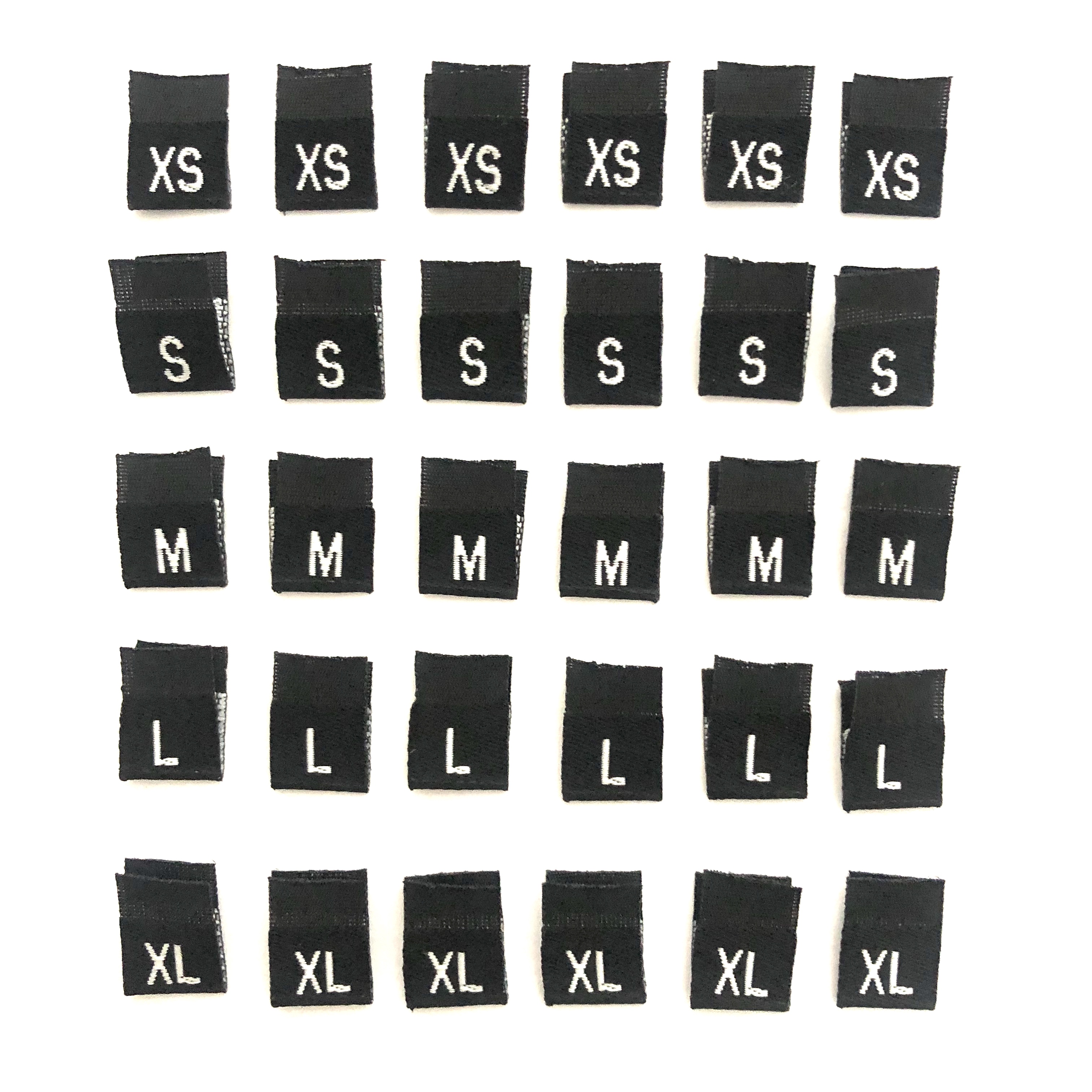 XS S M L XL clothing labels for clothes tags size woven labels for garment size