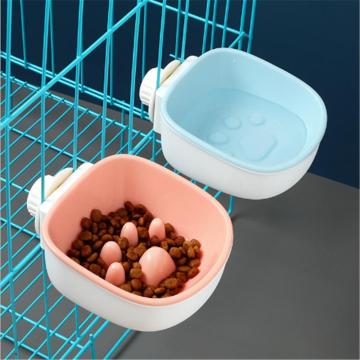 Pet Dog Bowl Healthy Soft Plastic Slow Food Feeder Anti Choke Hanger Bowl for Cat Dog Food Water Feeding Alimentador Lento