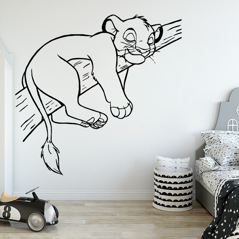 Cartoon Wall Decals Lion Vinyl Removable Wall Sticker Nursery Home Interior Kids Room Decoration Accessories C039