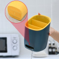 Kitchen three-cell drain chopstick cage creative double-layer tableware rack knife fork spoon storage rack chopstick holder