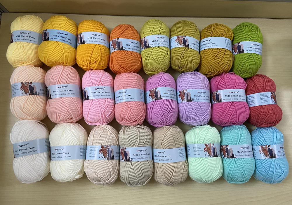 TPRPYN 1Pc=50g 100M Fancy Yarn For Knitting Milk Cotton Blended Worsted Crochet Yarn To Knit Rainbow Line Threads Knitted DIY