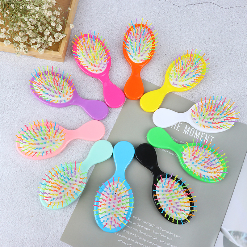 Baby Kids and Women Hair Comb Candy Color Plastic Hair Brush Child Portable Travel Anti-static Comfortable Head Massager Combs