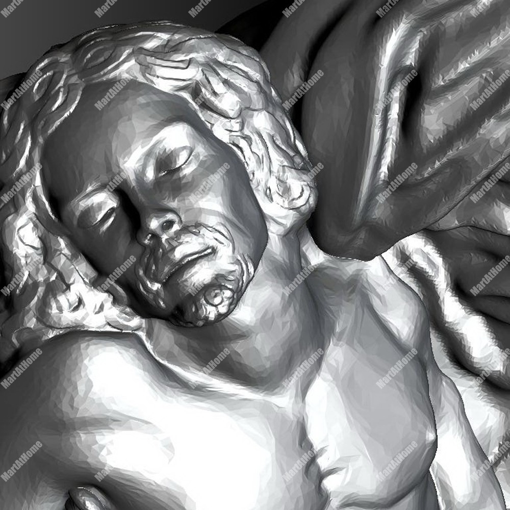 Statue of Pieta 3D Model STL File Round Carving Drawing for CNC Router Engraving & 3D Printing