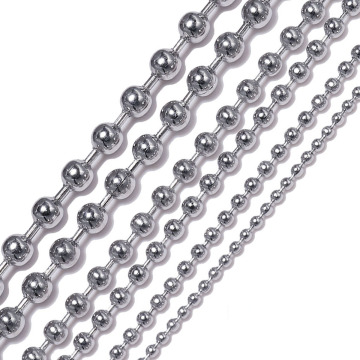 Wholesale 1.2/1.5/2/2.4/3/3.2/4/4.5/5/6mm Stainless Steel Ball Chain Necklace For Pendant or Dog tags Chains jewelry making