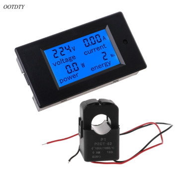 OOTDTY AC 80-260V 100A Voltage Current Watt Power Energy Meter PZEM-061 with Split CT