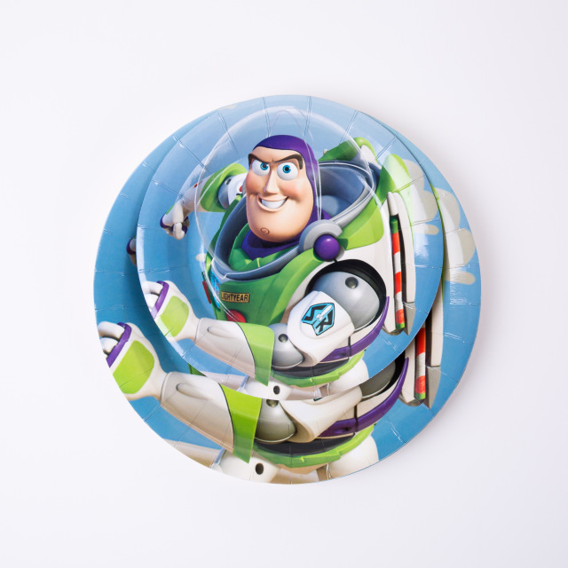 Toy Story Theme Party Supplies Disney Cartoon Figure Party Disposable Tableware Set Paper Cups Plate Straw Blue Number Balloons