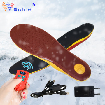 Remote Temperature Control Heating Insoles Arch Support LED Display Electrically Heated Insoles for Outdoor Sport Ski Climbing