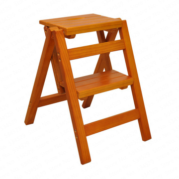 B Household multi function folding ladder stool solid wood ladder ascending platform step stool dual purpose rack stair chair