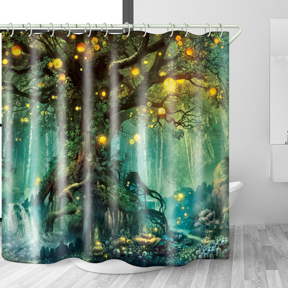 3D waterproof bath curtain- (3)-4