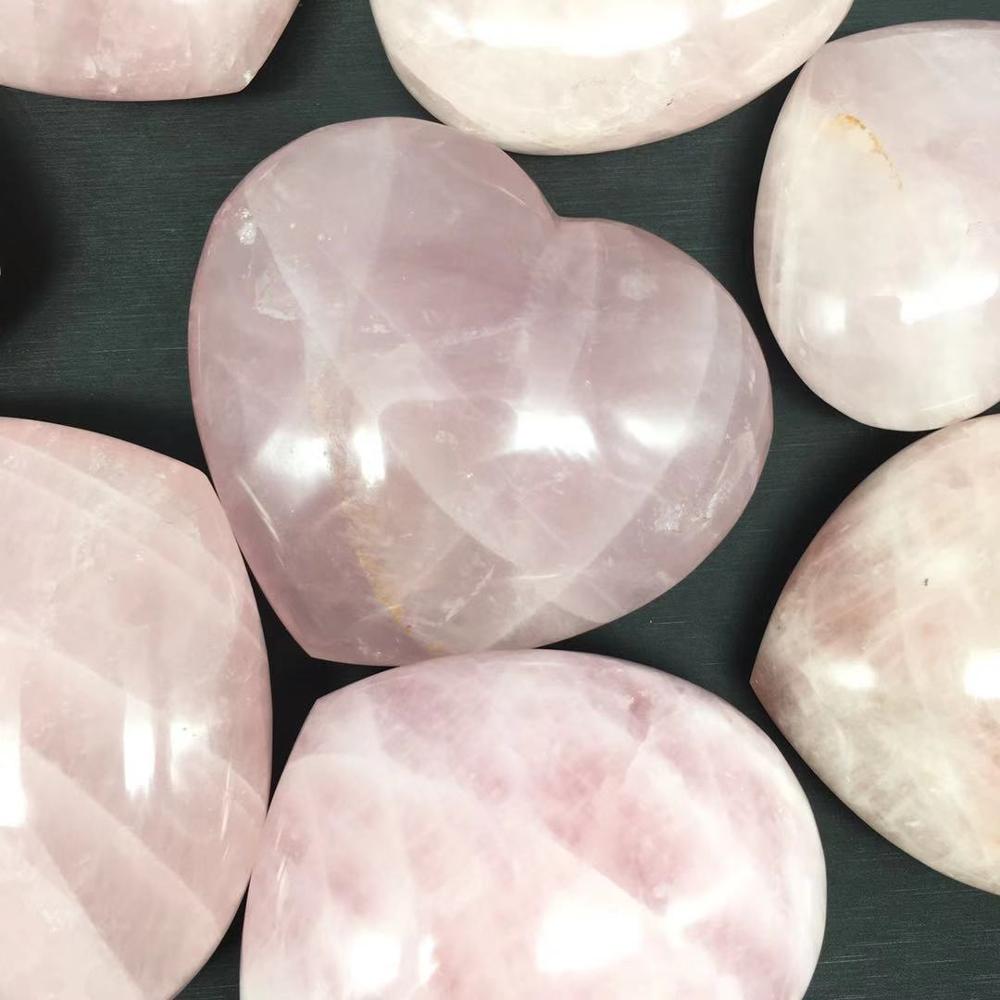 natural crystal stone rose quartz love heart Shaped Stone healing crystal gemston 60-80mm