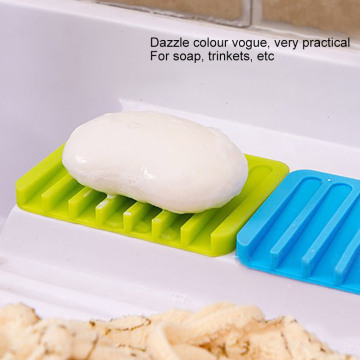 New Silicon Kitchen Bathroom Flexible Soap Dish Plate Holder Tray Soap box Soap Storage Useful,Light Weight